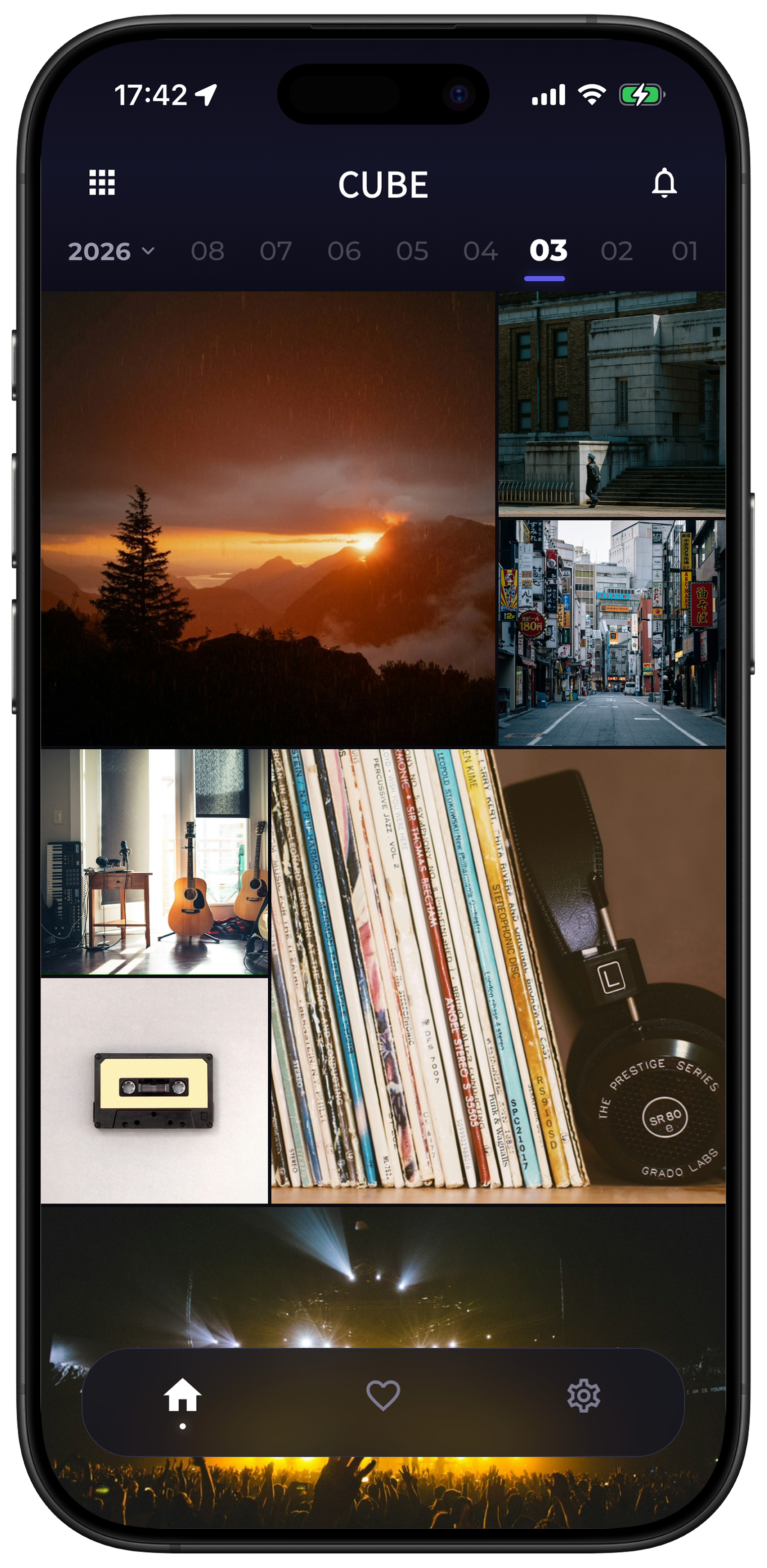 CUBE アプリ画面